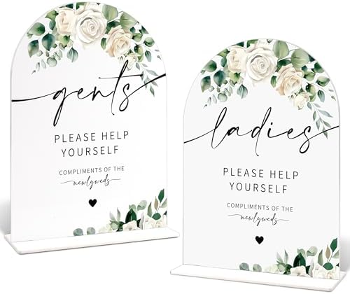 Wedding Bathroom Basket Supplies Acrylic Sign Set