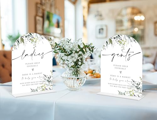 2 Pcs White Arch Wedding Signs for Ceremony and Reception