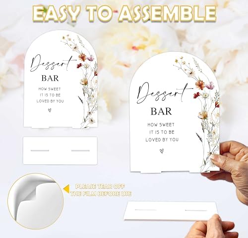 Boho Floral Dessert Bar Sign 6x8 Inch Wedding Decor