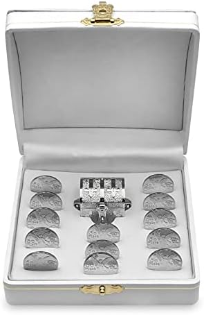 Genrico Silver Plated Wedding Unity Coins Set with Display Case