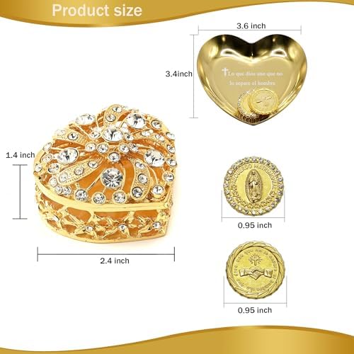Catholic Wedding Set Arras and Lazo with Jewelry Box
