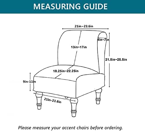 KRFOONN Armless Chair Slipcover with Elastic Bottom
