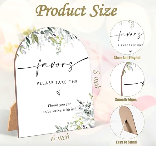 Greenery Wedding Favor Sign with Stand