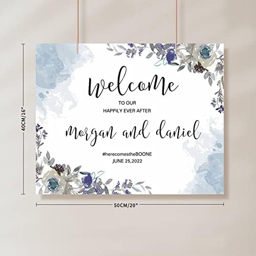 Alioyoit Elegant Rustic Wooden Wedding Welcome Sign