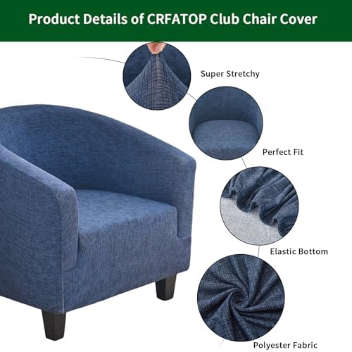 CRFATOP Club Chair Slipcover Printed Spandex Cover for Living Room