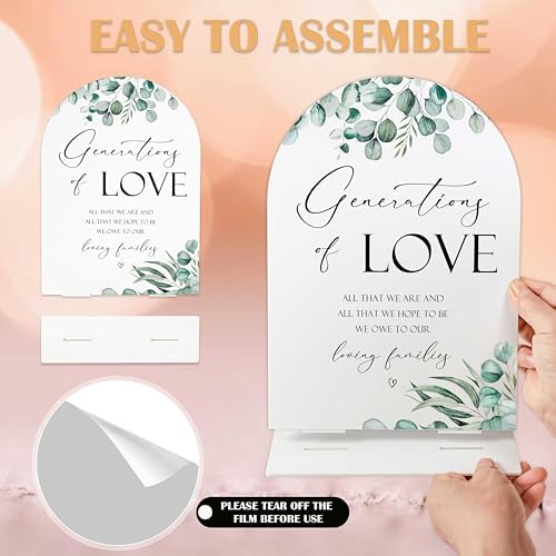 Greenery Generations Of Love Wedding Sign 8x11 Inch White Arch Acrylic
