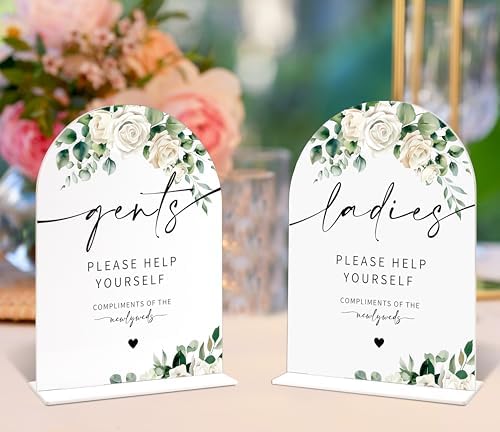 Wedding Bathroom Basket Supplies Acrylic Sign Set
