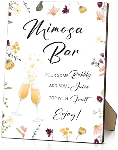 8x11 Inch Mimosa Bar Wooden Sign with Stand