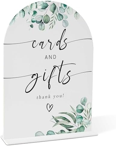 White Arch Acrylic Wedding Sign with Holder - 8x11 Inch