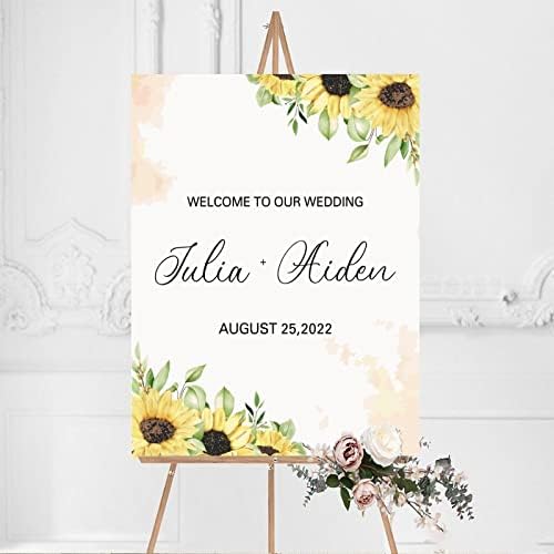 Customizable Luxury Wood Wedding Welcome Sign 12x16 Inch 1