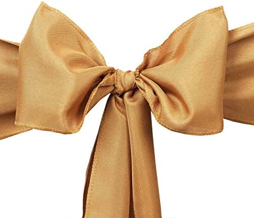 Balsa Circle 10 Gold Chair Sashes for Wedding Decor