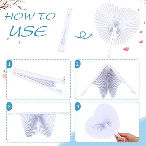 Blulu 60 Pack Decorative Folding Fans Wedding Party Favor