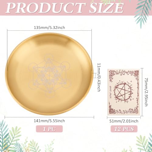55 Inch Gold Hexagram Ritual Bowl with 12 Parchment Sheets