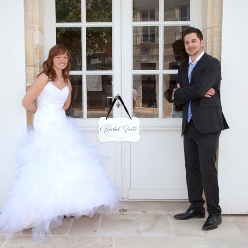 White Acrylic Wedding Decor Sign with Hanging Ribbon