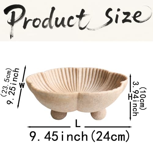 Large Decorative Bowl Set with Scalloped Pedestal Design