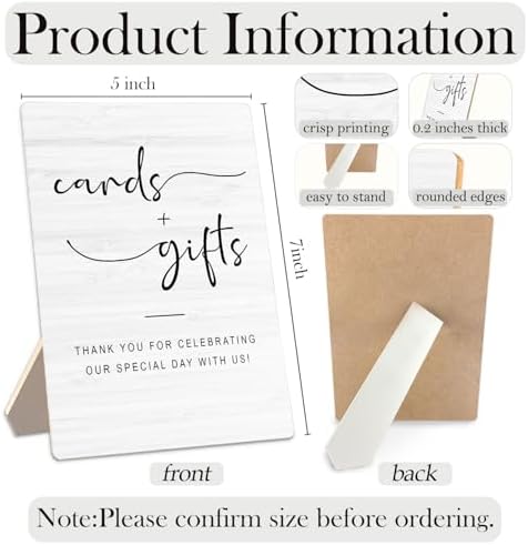 Minimalist Wedding Sign with Stand 5x7 Inch