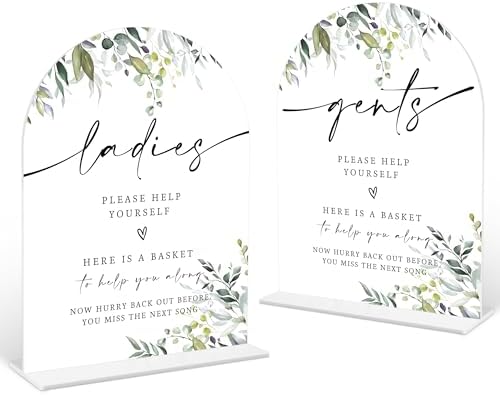 2 Pcs White Arch Wedding Signs for Ceremony and Reception