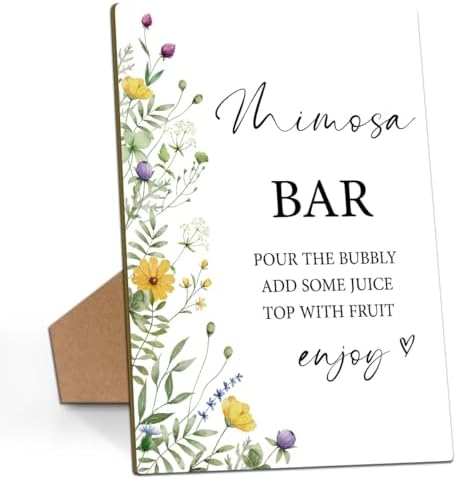 Mimosa Bar Bridal Shower Sign 8x11 with Stand