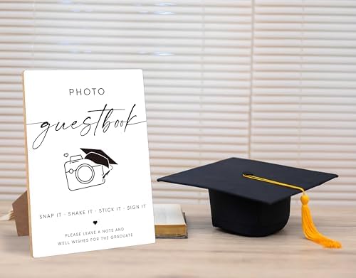Graduation Photo Guest Book Sign with Stand