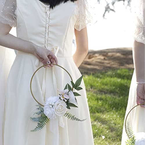 Red Wedding Floral Hoop Wreath for Bridesmaids
