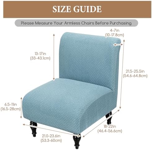 FUANGUI Armless Chair Cover Slipcover - Stretch Spandex for Living Room