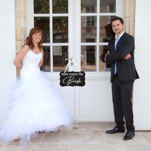 Wedding Acrylic Decor Sign with Hanging Ribbon Black