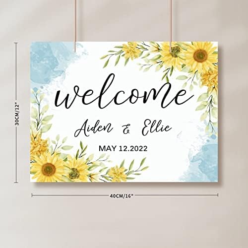 Alioyoit Customizable Wedding Welcome Sign 12x16 Inch 1