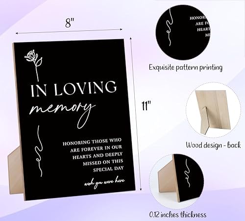 In Loving Memory Wedding Sign 8x11 Inch Wooden