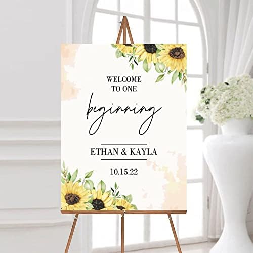 Alioyoit Personalized Wood Wedding Welcome Sign
