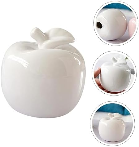 Artibetter White Ceramic Apple Statue Desktop Decor