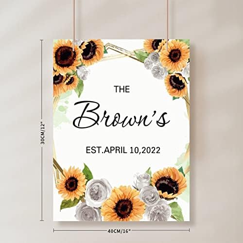 Alioyoit Wedding Welcome Sign Sunflowers 12x16 Inch