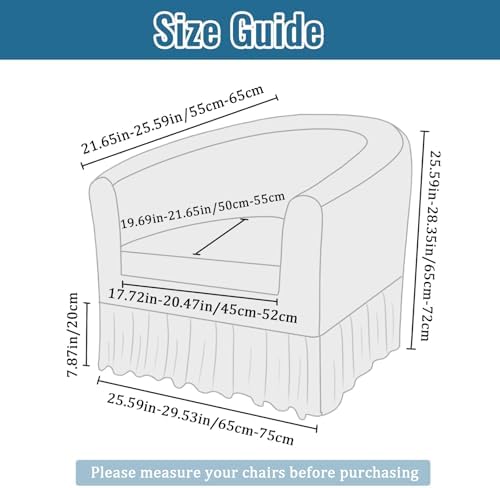 FUANGUI 2 Piece Club Chair Slipcover Set