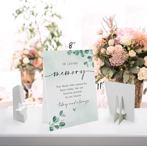 In Loving Memory Wedding Sign with Stand Greenery Decor