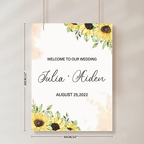 Customizable Luxury Wood Wedding Welcome Sign 12x16 Inch 1