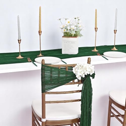 MDS Pack of 25 Cheesecloth Chair Sashes 17x70 Hunter Green