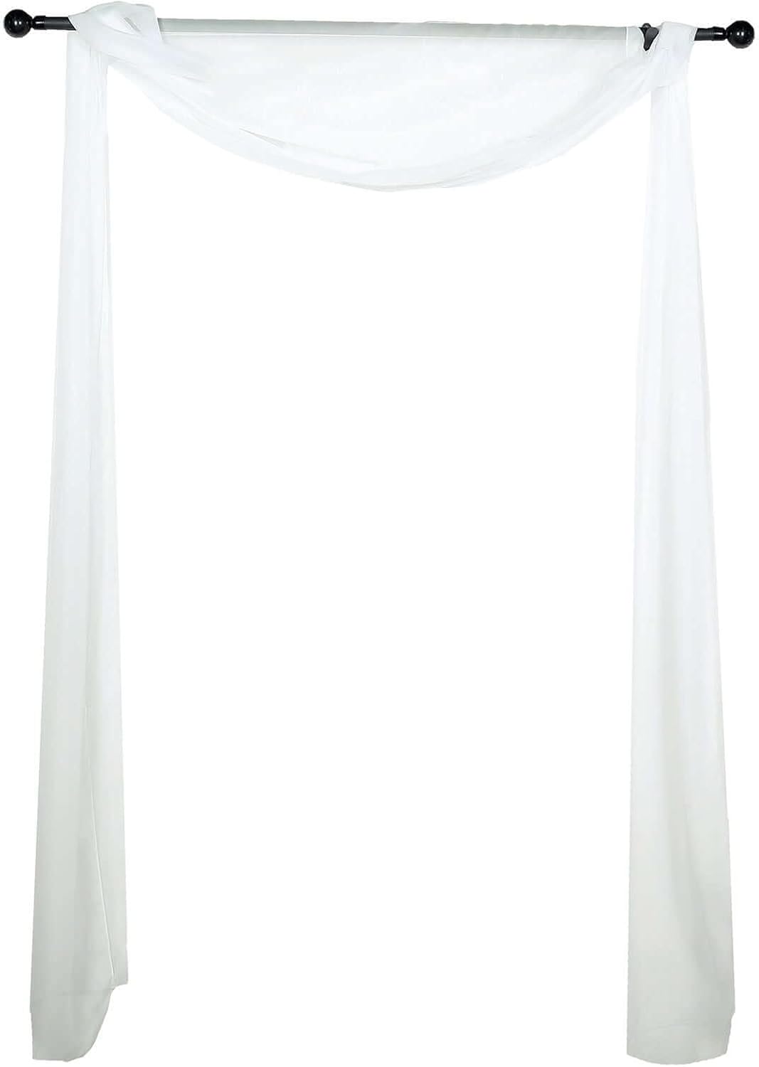 Efavormart 18 Ft Ivory Sheer Organza Curtain Panels