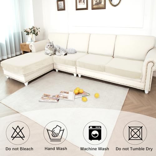 NAISI Waterproof Couch Cushion Covers for L-Shape Sectional Couch