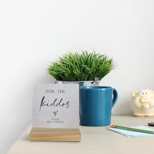 Kids Wedding Sign with Wood Base Decor