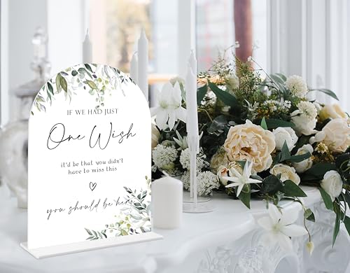 Greenery Wedding Memorial Sign 6x8 White Arch Acrylic