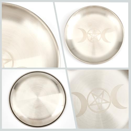 CREATCABIN Moon Pattern Stainless Steel Altar Bowl