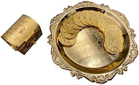 EHV Gold Plated Wedding Unity Coins Set with Tray and Treasure Box