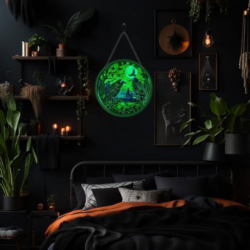 Glow in The Dark Halloween Crow Wall Decor