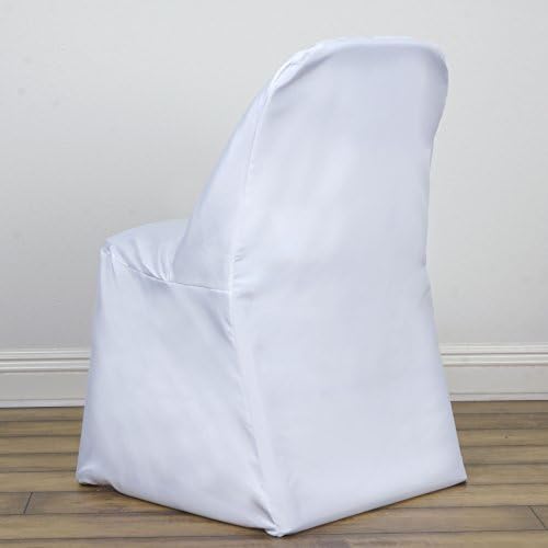 BalsaCircle 10pcs White Folding Chair Covers for Events