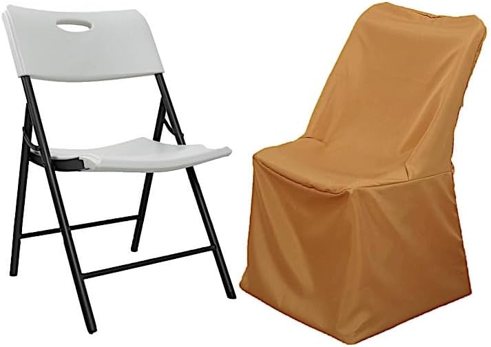 Balsa Circle 10 Pcs Gold Folding Chair Covers for Parties Weddings