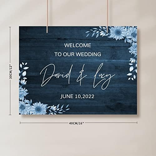 Personalized Wedding Welcome Sign with Floral Design