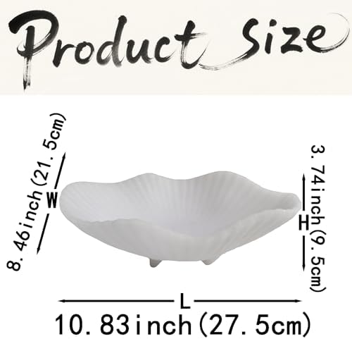 ARTRHYT Large Decorative Bowl with Scallop Pedestal
