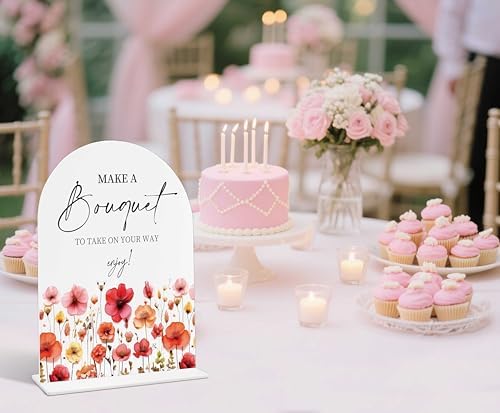 Bouquet Bar Sign with Base for Wedding Events