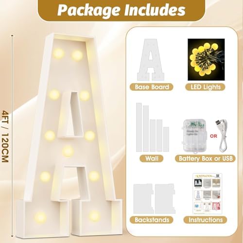 Ledido 4ft Light Up Letter Marquee Sign Decor