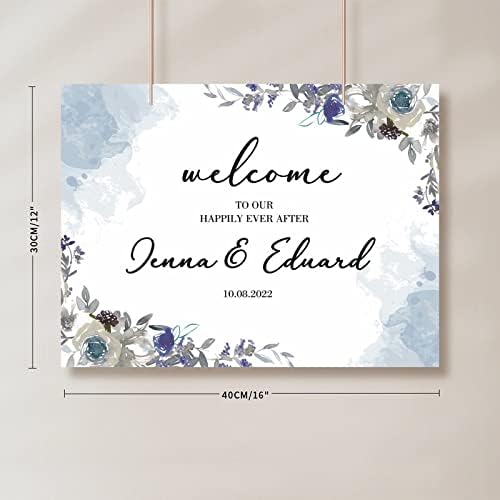 Alioyoit Custom Wedding Welcome Sign 12x16 Inch 1