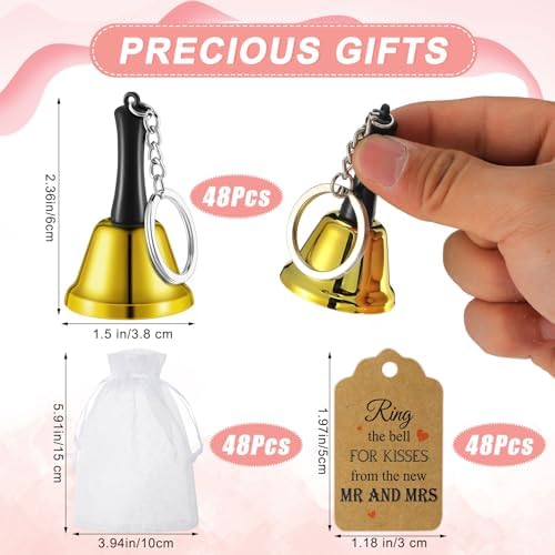 Lounsweer Wedding Kissing Bell Set 48 Pieces Gold